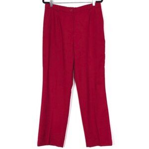 PENDLETON Women's 12 Pants 100% VIRGIN WOOL Red USA Fabric Straight Wide Vintage